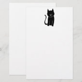 Cute Black Cat Briefpapier (Voorkant / Achterkant)