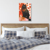 Cute Black Cat Canvas Afdruk (Insitu (Slaapkamer))