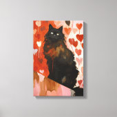 Cute Black Cat Canvas Afdruk (Voorkant)