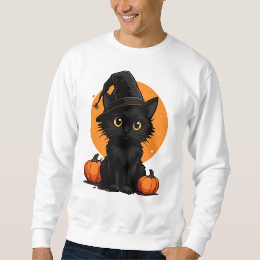 Cute Black Cat Cartoon T-Shirt | Funny Gift for Ca (Voorkant)