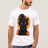 Cute Black Cat Cartoon T-Shirt | Funny Gift for Ca (Voorkant)