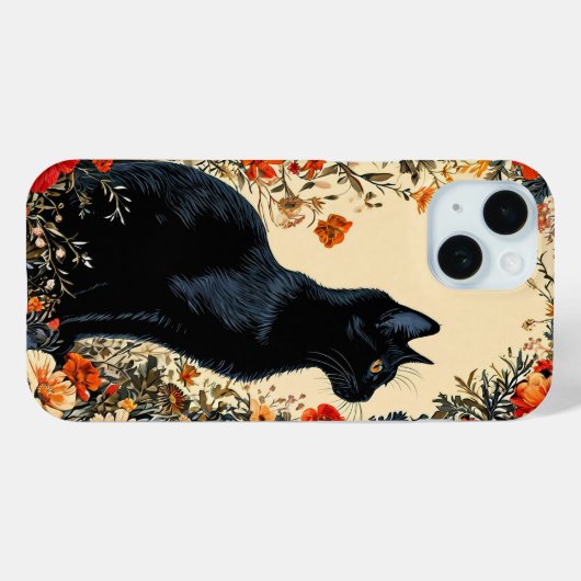Cute Black Cat Case-Mate iPhone Case (Achterkant (horizontaal))