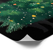 Cute Black Cat Christmas Tree Funny Kitten Lover X Poster (Hoek)