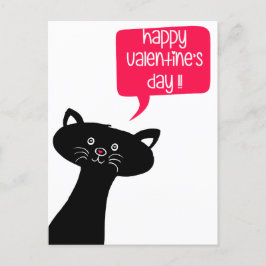 Cute Black Cat - Classroom Valentijnsdag Briefkaart