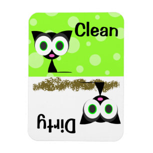 Cute Black Cat Clean/Dirty Dishwaser Magnet Magneet