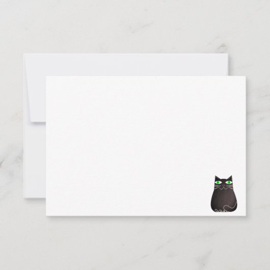 Cute Black Cat Custom Blank Notitiekaartje (Voorkant)