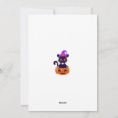 Cute Black Cat Custom Halloween Kaart (Achterkant)