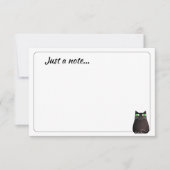 Cute Black Cat Custom Just a Note Notitiekaartje (Voorkant)