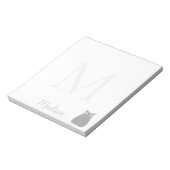 Cute Black Cat Custom Name Initial Notitieblok (Linkerzijde)