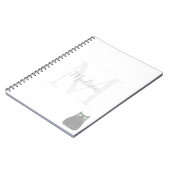 Cute Black Cat Custom Name Initial  Notitieboek (Linkerzijde)