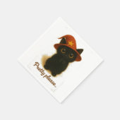 Cute Black Cat Emi Begging Pose – Kawaii Witch Hat Servet (Hoek)