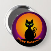 Cute Black Cat en Oranje maan Ronde Button 4,0 Cm (Voorkant /achterkant)