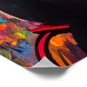 Cute Black Cat Enjoying Nature with Bicycle  Poster (Hoek)