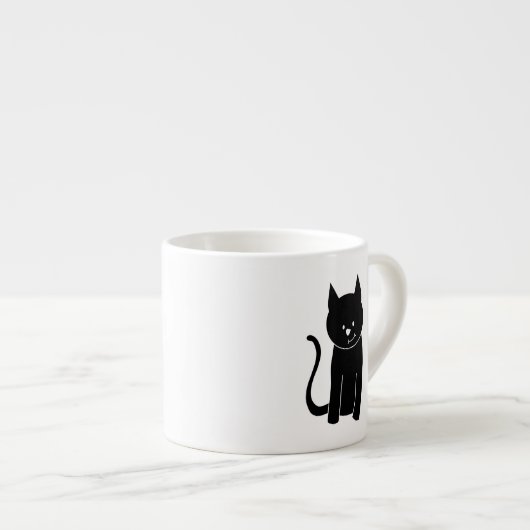 Cute Black Cat Espresso Kop (Voorkant rechts)