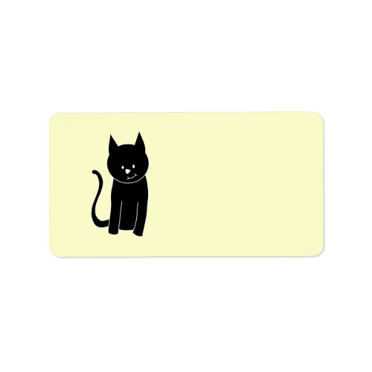 Cute Black Cat Etiket (Voorkant)