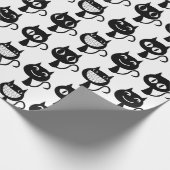 Cute Black Cat Expressions Patroon Cadeaupapier (Hoek)