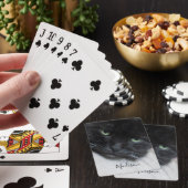 Cute Black Cat Face Fotonaam Pokerkaarten (Insitu)