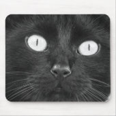 Cute Black Cat Face Muismat (Voorkant)
