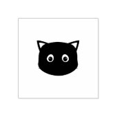 Cute Black Cat Face Rubberstempel (Afrduk)