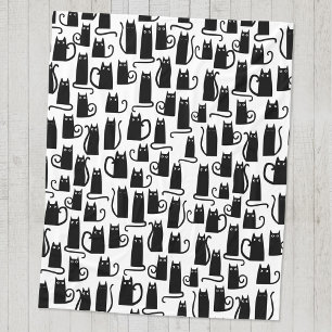 Cute Black Cat Fleece Deken