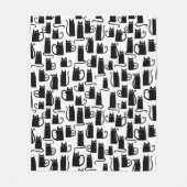 Cute Black Cat Fleece Deken (Voorkant)