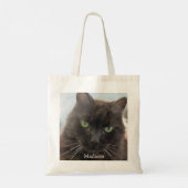 Cute Black Cat Foto gepersonaliseerd Tote Bag (Achterkant)