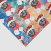 Cute Black Cat Funny Christmas Holidays Tissuepapier (Detail)