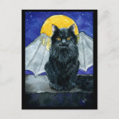 Cute Black Cat Gargoyle Halloween briefkaart (Voorkant)