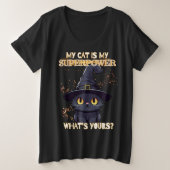 Cute Black Cat Grote Maat T-shirt (Design voorkant)