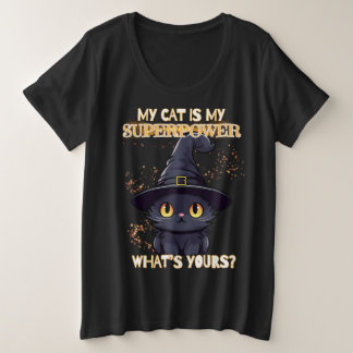 Cute Black Cat Grote Maat T-shirt