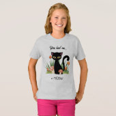 Cute Black Cat had me bij Meow T-Shirt (Voorkant volledig)