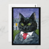 Cute Black Cat Halloween briefkaart (Voorkant / Achterkant)