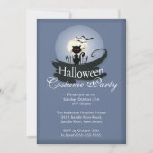 Cute Black Cat Halloween Costume Party Invitation Kaart (Voorkant)