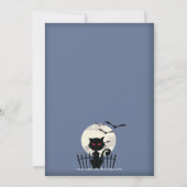 Cute Black Cat Halloween Costume Party Invitation Kaart (Achterkant)