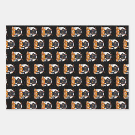 Cute Black Cat Halloween | Kawaii Pumpkin  Inpakpapier Vel