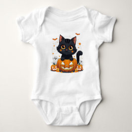 Cute Black Cat Halloween Kawaii Romper