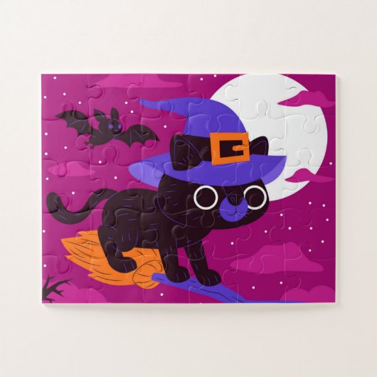 Cute Black cat Halloween Legpuzzel (Horizontaal)
