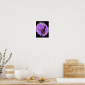 Cute Black Cat Halloween Paarse Star Burst Poster (Keuken)