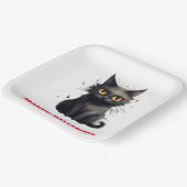 Cute Black Cat Halloween Papieren Bordje (Gebogen)