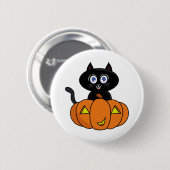 Cute Black Cat Halloween Ronde Button 5,7 Cm (Voorkant /achterkant)