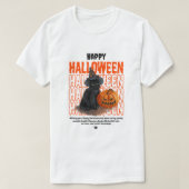 Cute Black Cat Halloween T-Shirt – Spooky Pumpkin  (Design voorkant)