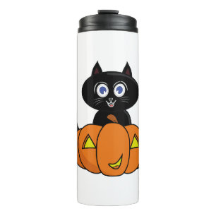 Cute Black Cat Halloween Thermosbeker