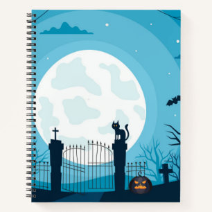 Cute Black Cat Halloween ThMED Notitieboek