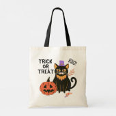 Cute Black Cat Halloween Trick or treat Tote Bag (Achterkant)