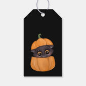 Cute black cat Happy Halloween carved pomkin Cadeaulabel (Achterkant)