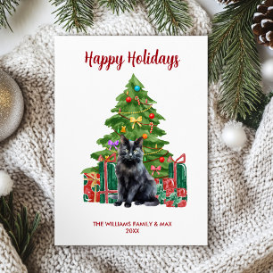 Cute Black Cat Holiday Kaart