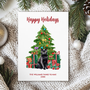 Cute Black Cat Holiday Kaart