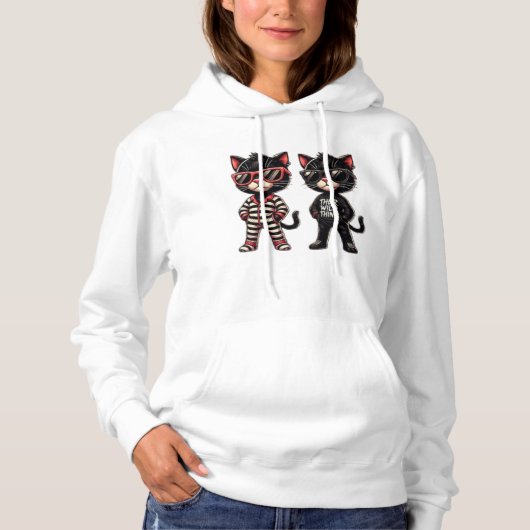Cute Black Cat Hoodie (Voorkant)