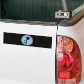 Cute Black cat in blauw 3D-ontwerp Bumpersticker (Op Truck)