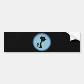 Cute Black cat in blauw 3D-ontwerp Bumpersticker (Voorkant)